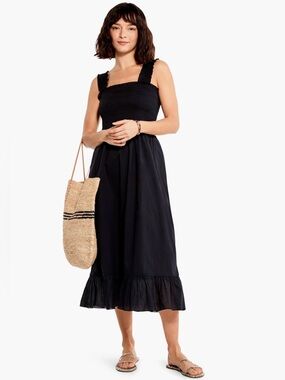 NIC+ZOE COTTON LAWN SMOCKED DRESS